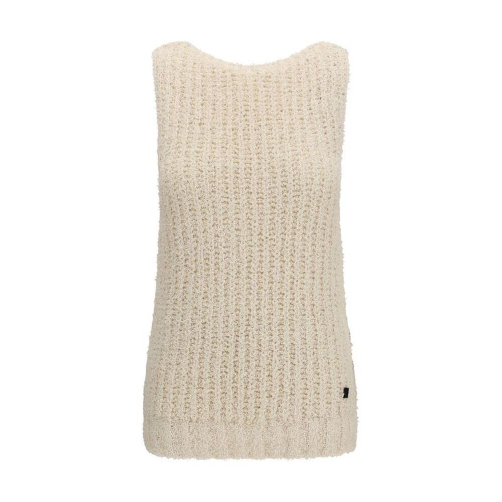 Balmain Beige Cotton Sleeveles Women's Sweater